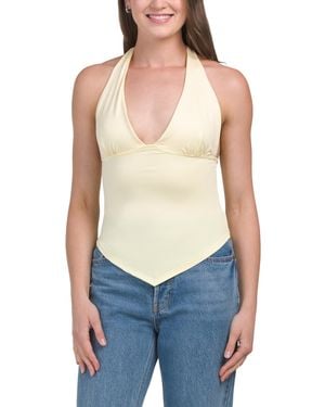 TJ Maxx Handkerchief Hem Halter Neck Top For Spandex/Polyester - Blue