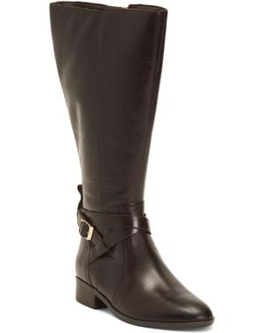 TJ Maxx Extra Wide Calf Leather Rena Tall Boots For - Brown
