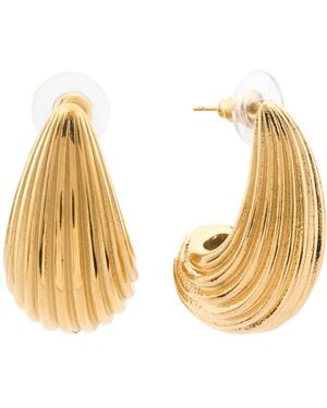 TJ Maxx Ribbed Tapered Half Hoop Earrings - Metallic