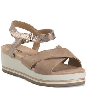 TJ Maxx Leather And Suede Wedge Sandals For Leather/Suede - Multicolor