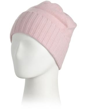 TJ Maxx Cashmere Beanie Hat With Ribbed Folded Cuff For - White