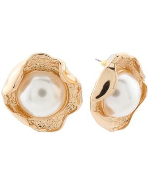 TJ Maxx Faux Pearl Cluster Stud Earrings - Natural