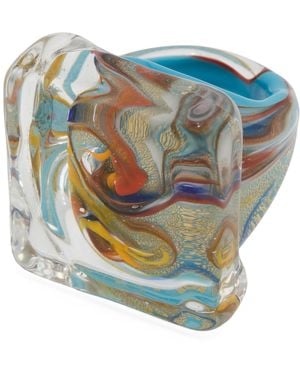 TJ Maxx Murano Glass Square Ring For - Blue