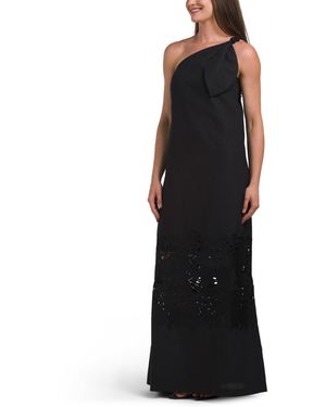 TJ Maxx Linen Blend Monica Dress For Cotton/Polyester/Linen - Black