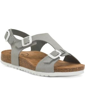 TJ Maxx Nubuck Leather Mvp Comfort Sandals For - Metallic
