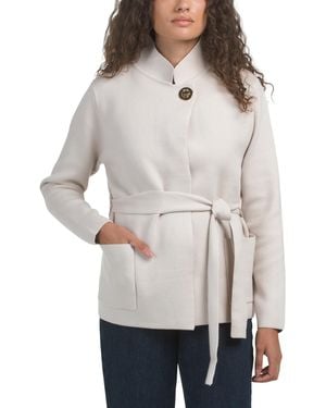 TJ Maxx Double Knit Jacket, Nylon/Polyester/Rayon - Gray