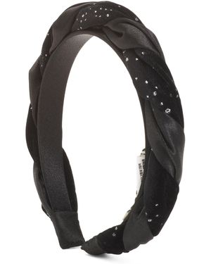 TJ Maxx Edith Velvet And Satin Braided Headband For Polyester - Black