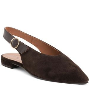 TJ Maxx Suede Pointy Toe Slingback Shoes For - Brown