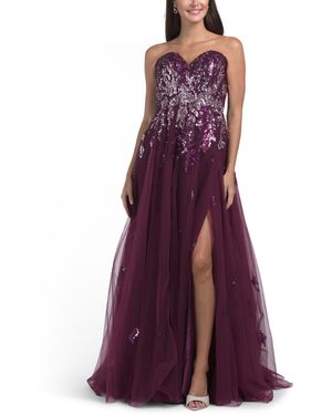 TJ Maxx Sequin Embellished Dress For Polyester - Purple