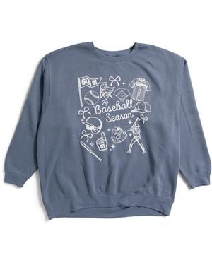 TJ Maxx Plus Baseball Season Sweatshirt For Cotton/Polyester - Blue