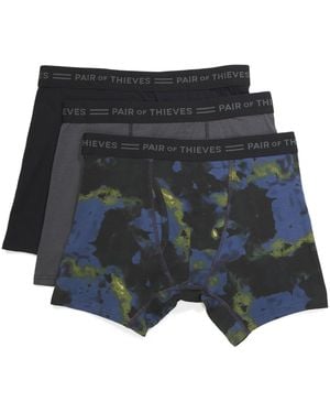 TJ Maxx 3Pk Cotton Blend Four Way Stretch Boxer Briefs For Spandex/Cotton - Blue