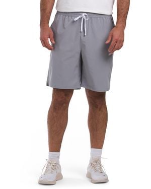 TJ Maxx Slash Logo Lightweight Sport Shorts For Polyester - Gray