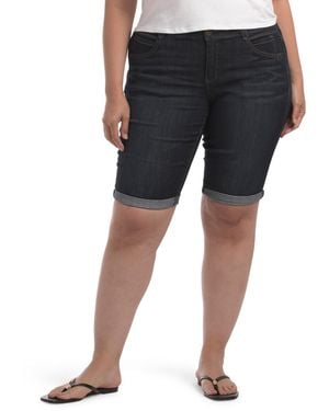 TJ Maxx Plus Ab Solution Bermuda Shorts For Spandex/Cotton/Polyester - Blue