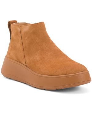 TJ Maxx Suede F Mode Flatform Zip Ankle Boots For - Brown