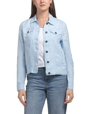 TJ Maxx Linen Jean Jacket - Blue