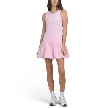 TJ Maxx Drop Waist Bubble Dress With Biker Shorts For Spandex/Cotton/Polyester - Pink