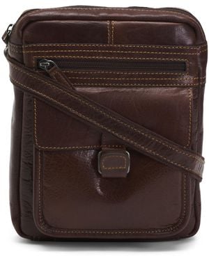 TJ Maxx Leather Voyager Hand Stained Crossbody For - Brown