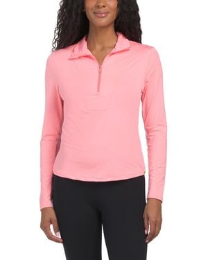 TJ Maxx Upf 50 Free Play Zip Long Sleeve Top For Polyester - Pink
