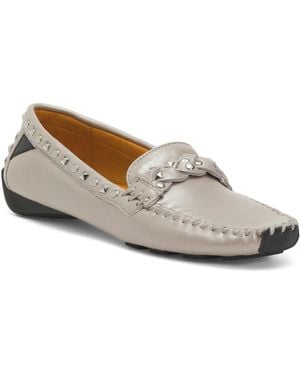 TJ Maxx Leather Twisted Galaxy Loafers For - White