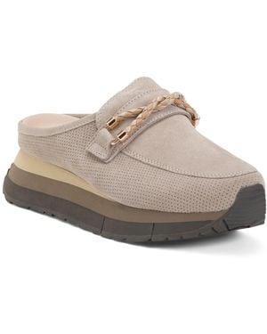 TJ Maxx Suede Polo Platform Flats For /Suede - Brown