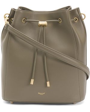 TJ Maxx Leather Draw Top Bag, Leather - Green