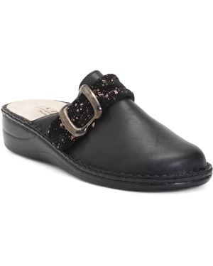 TJ Maxx Leather Shelby Comfort Mules For - Black
