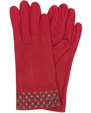 TJ Maxx Leather Px Gloves With Embellished Cuff For - Red