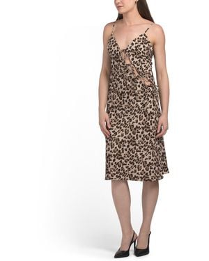 TJ Maxx Animal Print Asymmetrical Mini Dress For Spandex/Polyester - Natural