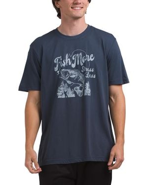 TJ Maxx Fish More Graphic T-Shirt For Cotton - Blue