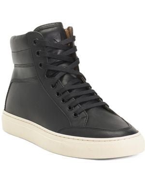 TJ Maxx Suede Primo Lace Up High Top Sneakers For Leather/Suede - Black