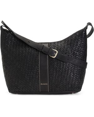 TJ Maxx Leather Brandy Woven Shoulder Bag For - Black