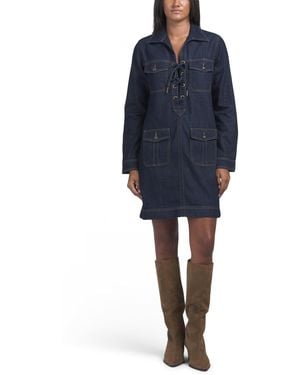 TJ Maxx Denim Mini Dress For Cotton/Polyester - Blue