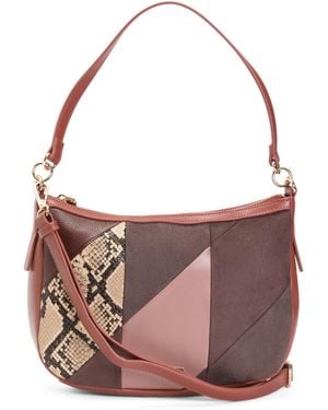 TJ Maxx Patchwork Animal Shoulder Bag For Leather//Suede - Pink
