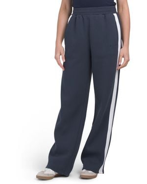 TJ Maxx Contrast Stripe Wide Leg Sweatpants, Cotton/Polyester - Blue
