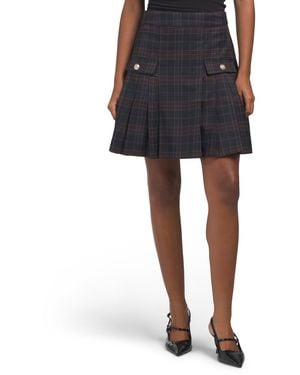 TJ Maxx Plaid Skirt For Polyester - Black