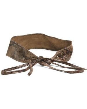 TJ Maxx Leather Kimono Snake Belt - Brown