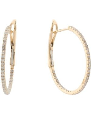TJ Maxx 14Kt Diamond Hoop Earrings, Diamond - Metallic
