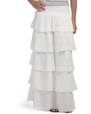 TJ Maxx Tiered Skirt, Cotton/Polyester - White