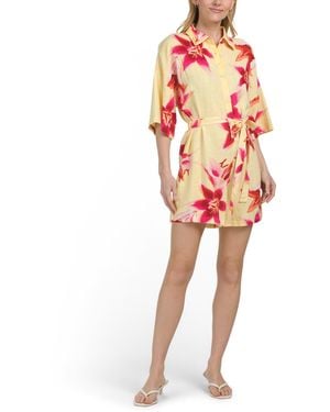 TJ Maxx Lily Romper For Linen/Rayon - Red