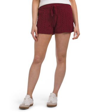 TJ Maxx Cozy Chenille Cable Knit Shorts, Polyester - Red