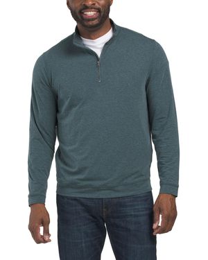 TJ Maxx Compass Quarter Zip Sweatshirt For Spandex/Cotton/Polyester - Blue
