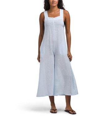 TJ Maxx Linen Blend Thick Strap Cover-Up Jumpsuit For Linen/Rayon - Purple