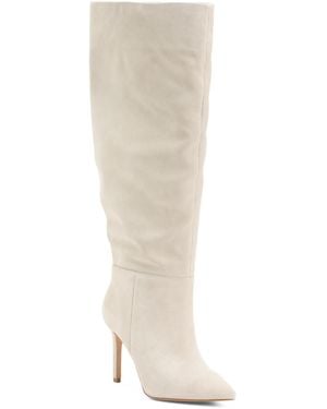 TJ Maxx Extra Wide Calf Suede Kashleih Tall Scrunch Boots For - White