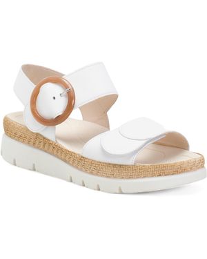 TJ Maxx Leather 2 Strap Sandals For - White