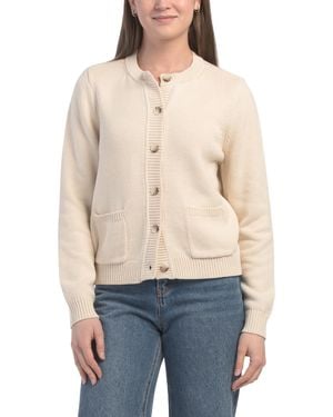 TJ Maxx Two Pocket Cardigan, Cotton/Polyester - Blue