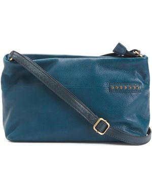 TJ Maxx Leather Crossbody With Stud Details - Blue