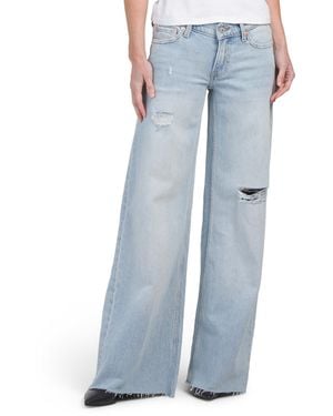 TJ Maxx Super Low Rise Ultra Wide Leg Jeans For Cotton - Blue