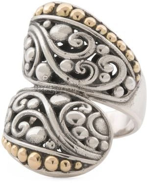 TJ Maxx Sterling 18Kt Filigree Bypass Ring - Gray