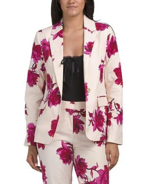 TJ Maxx Floral Print Blazer For Polyester - Pink