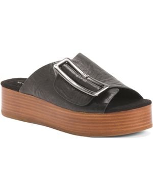 TJ Maxx Leather Dover Platform Sandals For - Black